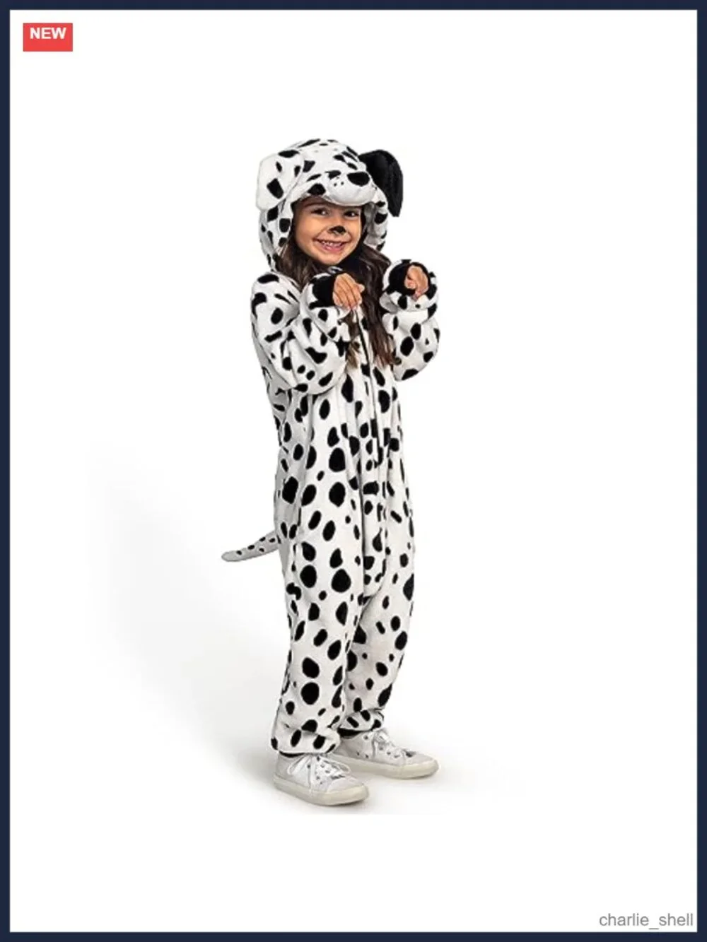 Kids Dalmatian Jumpsuit Costume Polyester Flannel Halloween Dress Up